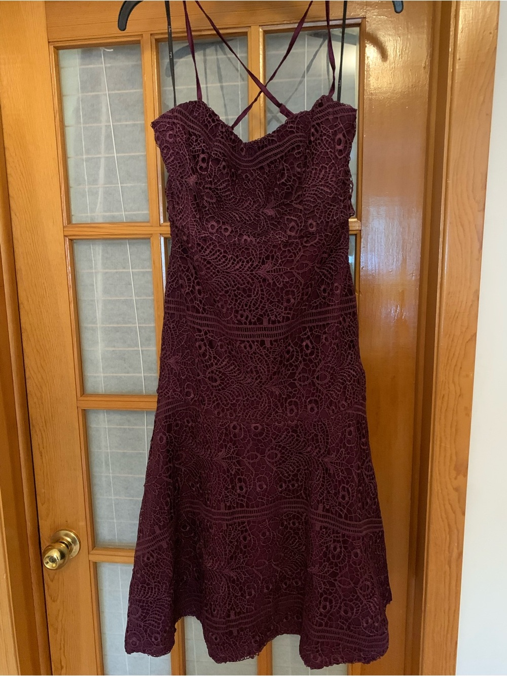 Lulus burgundy lace midi new dress size L